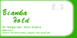 bianka hold business card